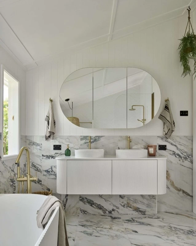 Luxury marble bathroom renovation Gold Coast