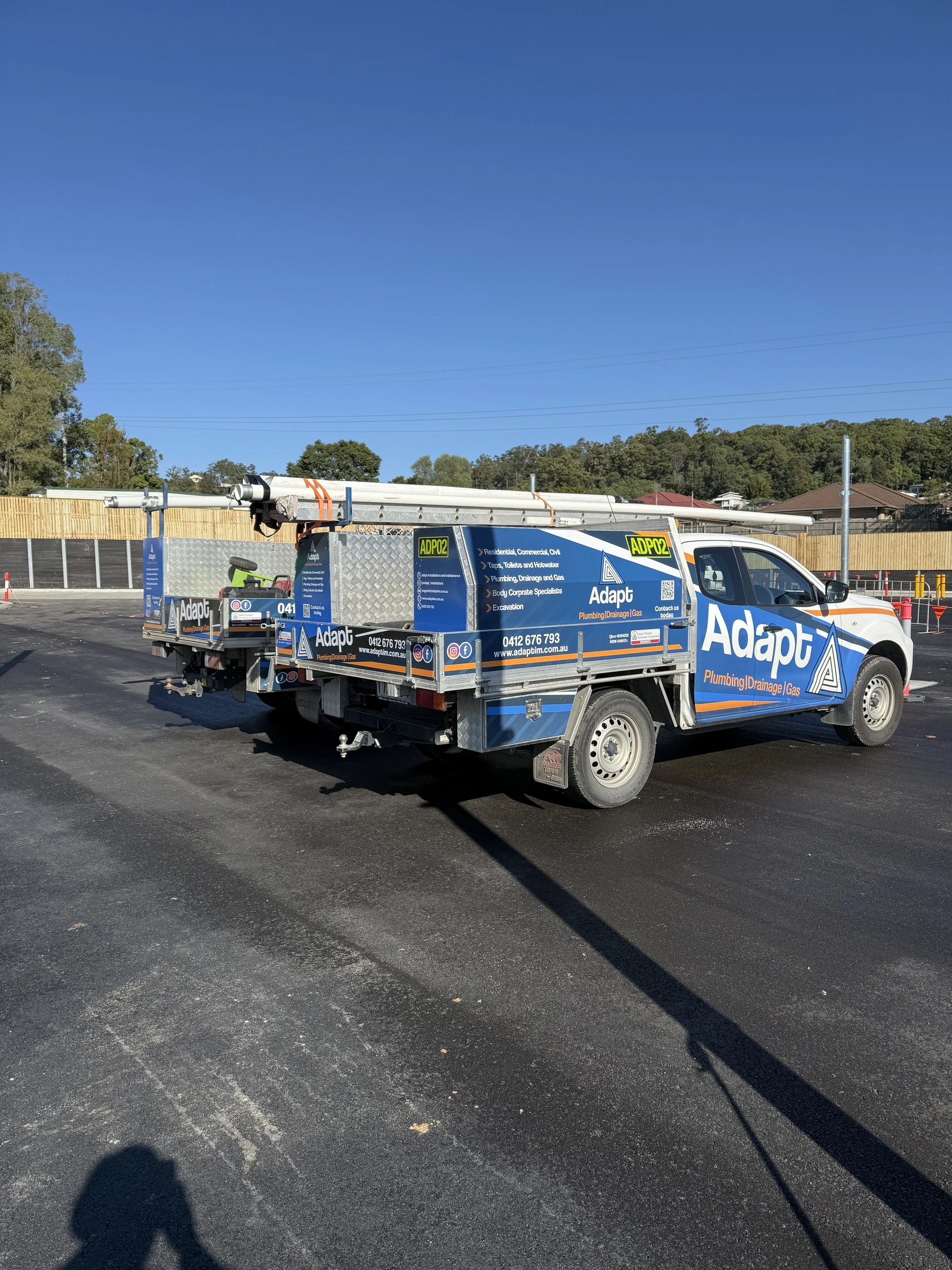 Adapt Plumbing branded ute Gold Coast